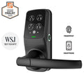 Secure Plus Matte Black Single-Cylinder Smart Lock Latch with Keypad, Bluetooth and Fingerprint
