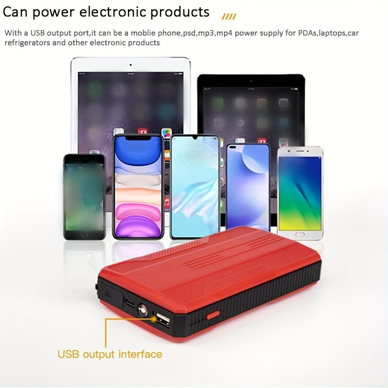 6000mAh Portable Emergency Car Jump Starter: Boost Your Petrol Or Diesel Vehicle Instantly!
