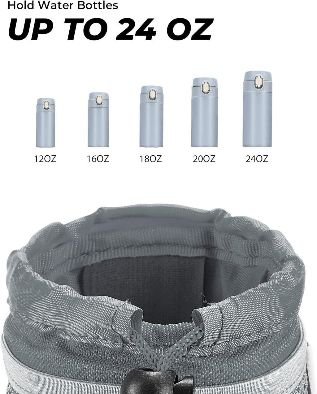 kemimoto Cup Holder with Clip, Oxford Fabric Boat Cup Holders for Drinks with 0.6"-1.5" Alligator Clamp, Cup Holder for Boat, Bike, Kayak, Motorcycle, Wheelchair, Walker, Scooter, Golf Cart, Gray
