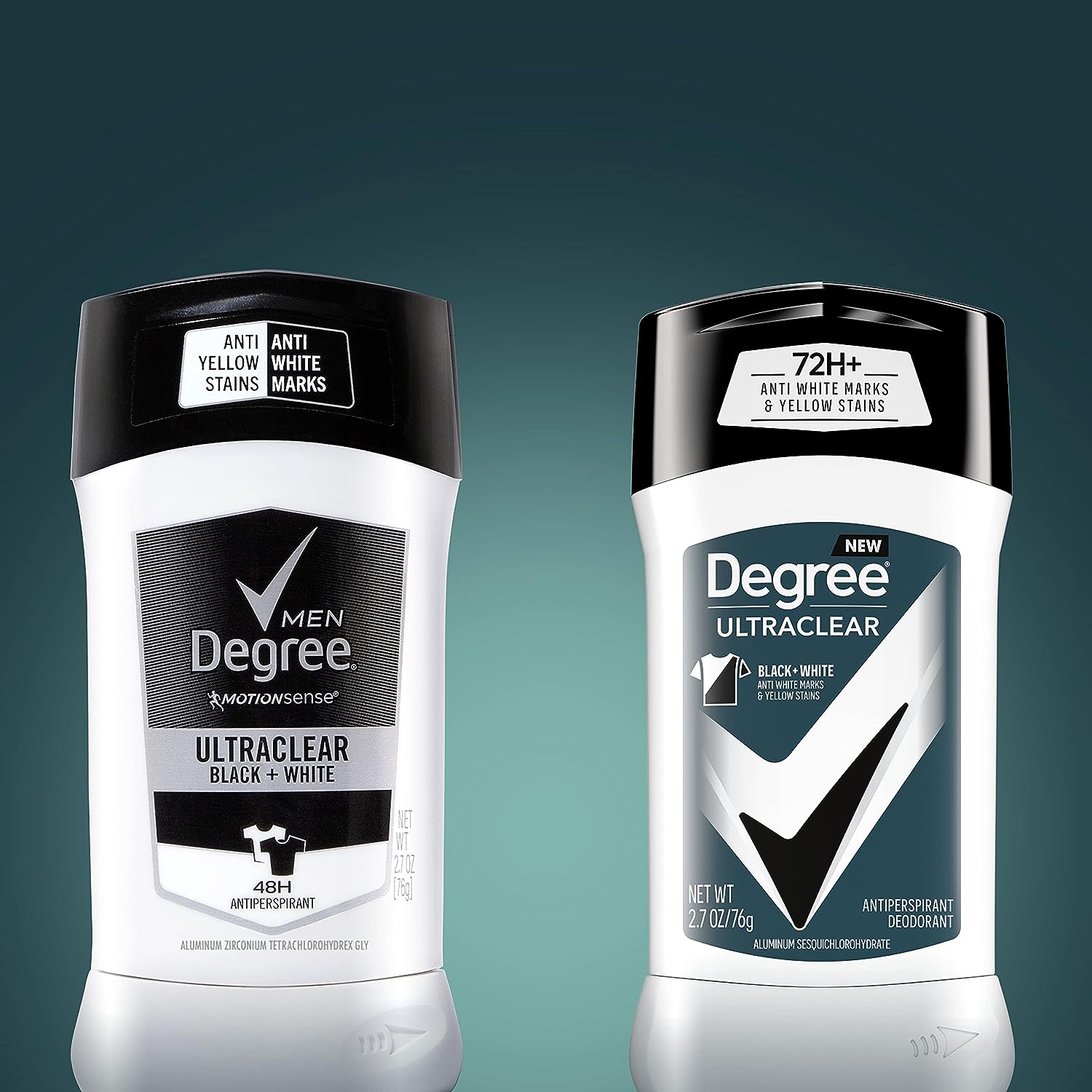 Degree Men UltraClear Antiperspirant Deodorant Black + White 4 count 72-Hour Sweat &amp; Odor Protection Antiperspirant For Men With MotionSense Technology 2.70 Ounce (Pack of 4)