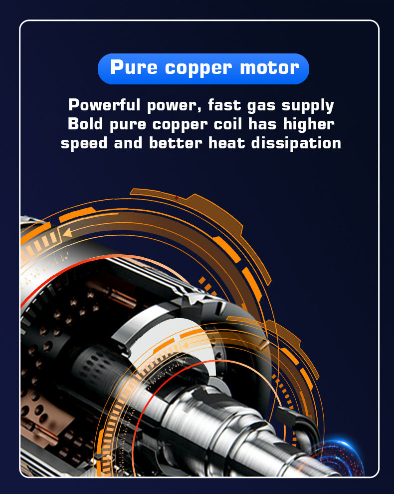 120W Portable Car Air Compressor: Inflate Your Tires With Ease - Wireless &amp; Wired Handheld Pump With LED Light