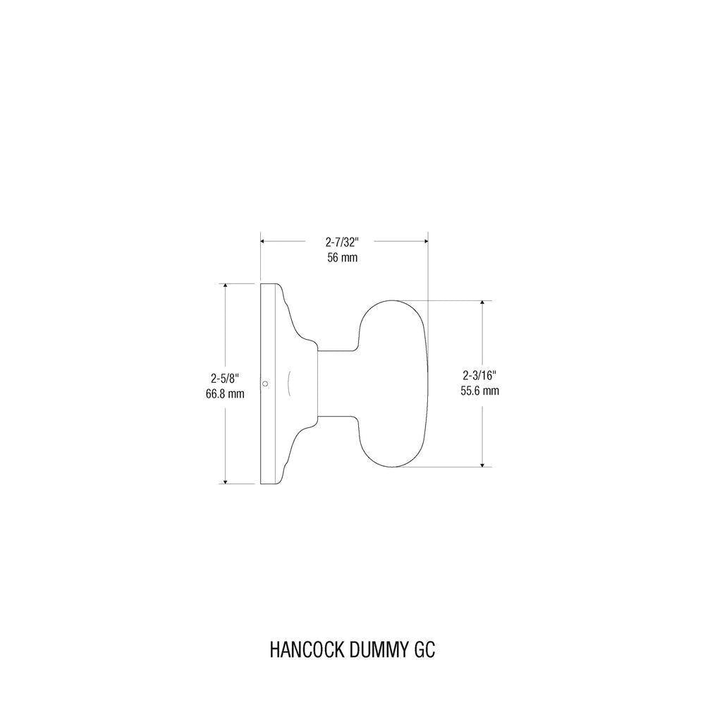 Hancock Satin Chrome Half-Dummy Door Knob