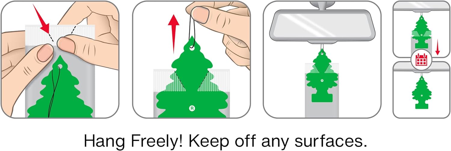 LITTLE TREES Air Fresheners Car Air Freshener. Hanging Tree Provides Long Lasting Scent for Auto or Home. Gold, 24 Air Fresheners