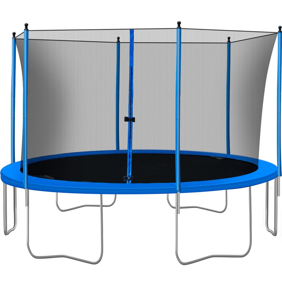 13ft 330lbs Load Trampoline With Enclosure For Kids Toddlers And Adults, Indoor Outdoor Recreational Exercise Trampoline, 156x156x112.6'' Blue