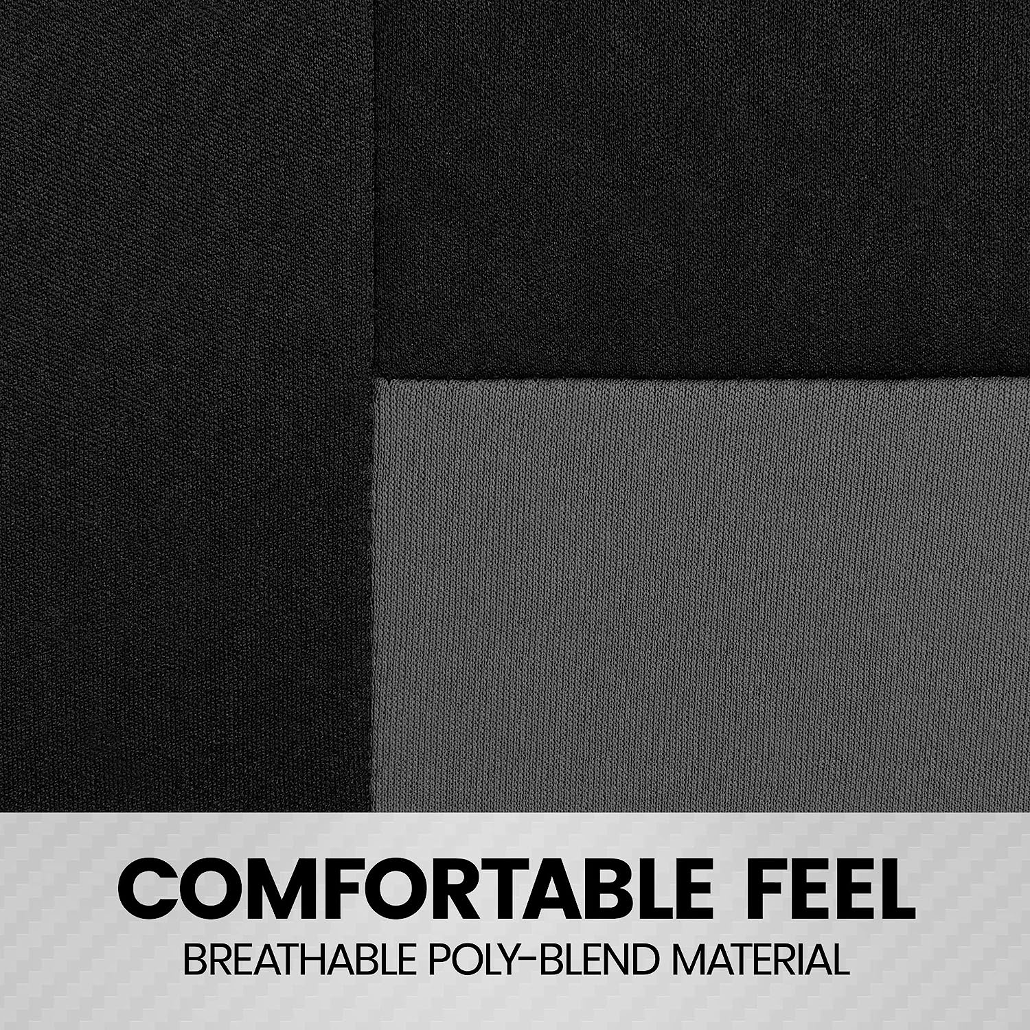 BDK PolyPro Seat Covers Full Set in Gray on Black – Front and Rear Split Bench, Easy to Install for Auto Trucks Van SUV Car