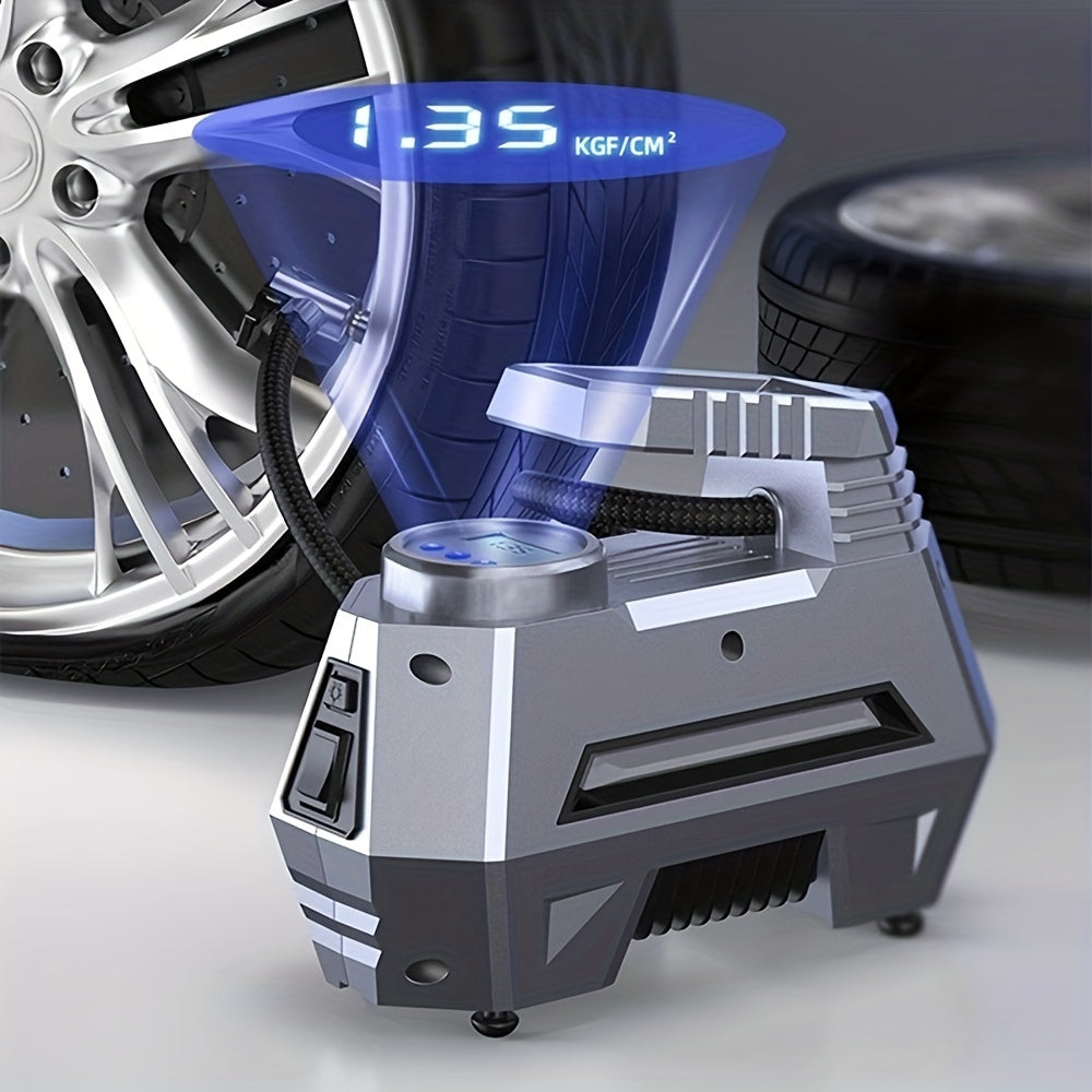 Auto Air Compressor For Tires, Inflator Car Tire Pump With Digital Display Pressure Gau150 Psi Bright Emergency Flashlight