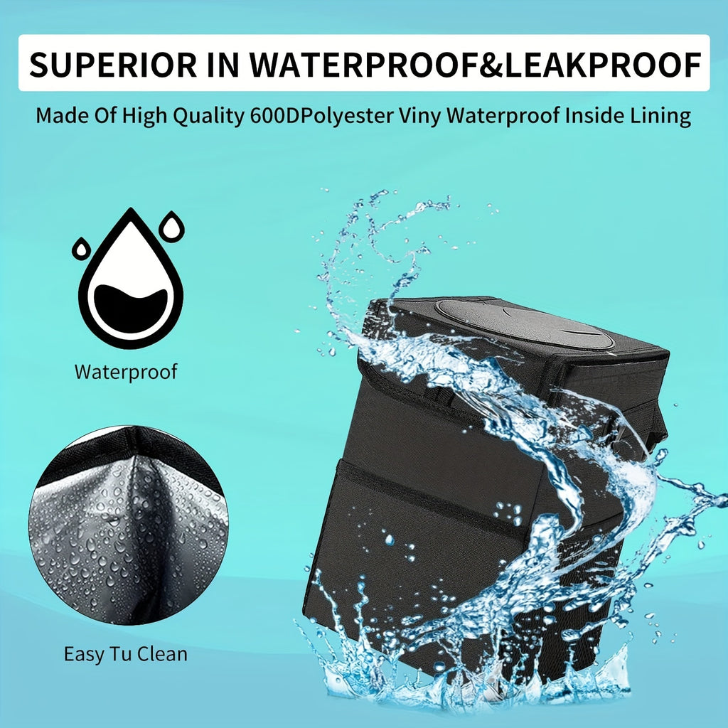 Keep Your Car Clean &amp; Organized - ZukMi Car Trash Can With Lid &amp; StoraPockets!