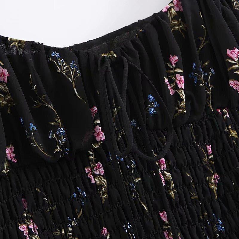 puffed long sleeve mini dress