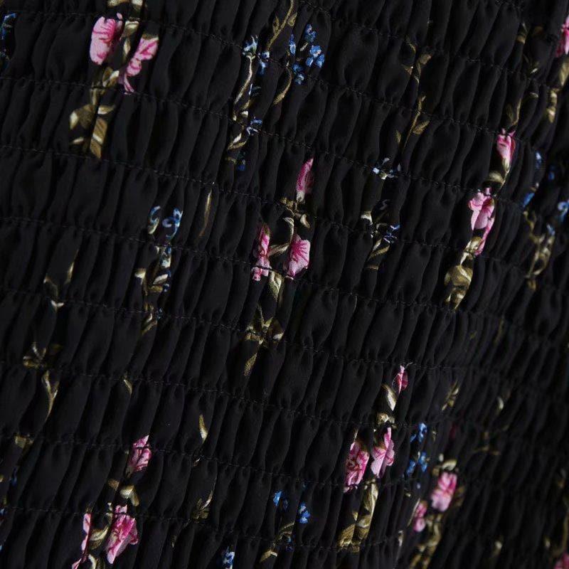 puffed long sleeve mini dress