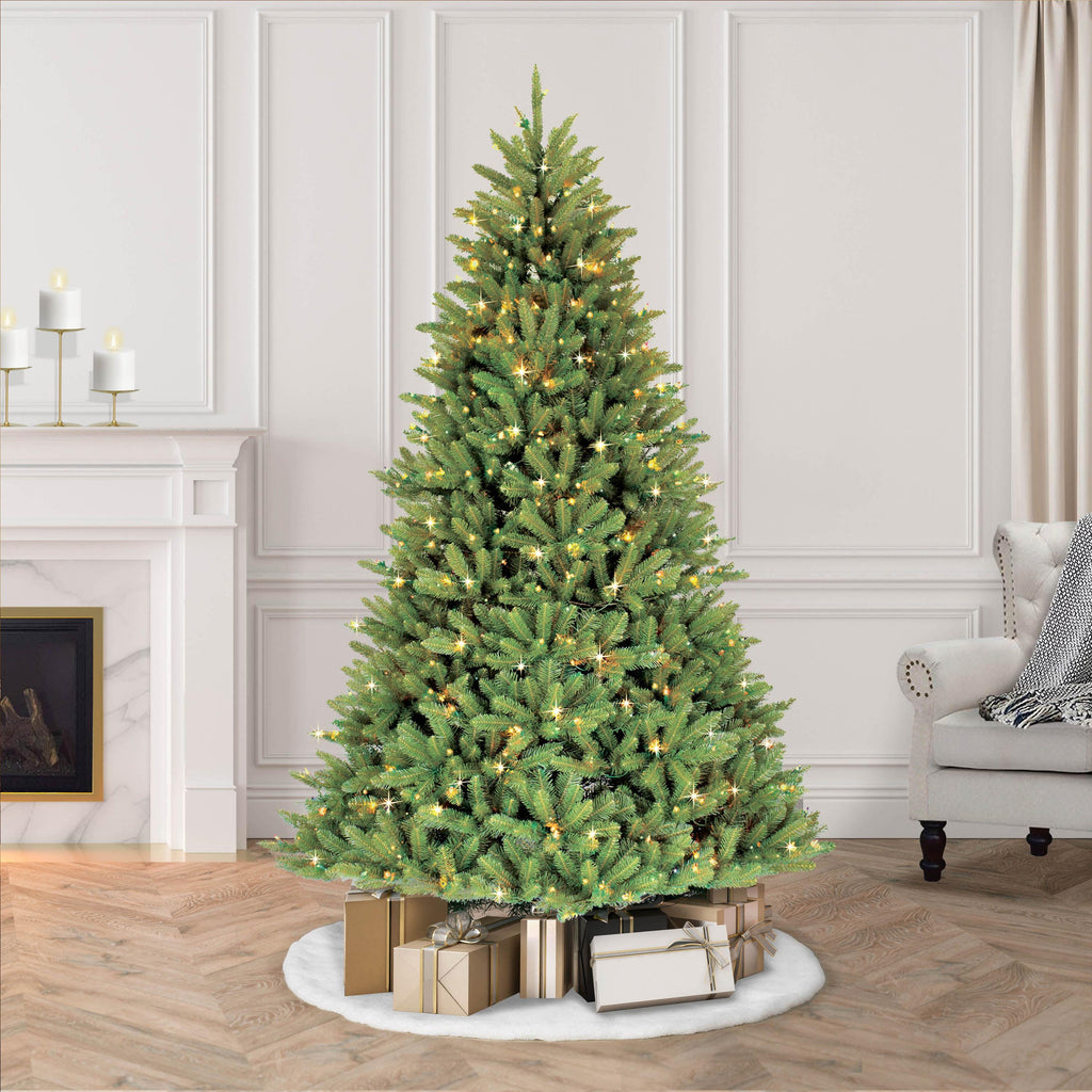 Puleo International 9' Pre-Lit Fraser Fir Artificial Christmas Tree with 1000 Clear UL Listed Lights