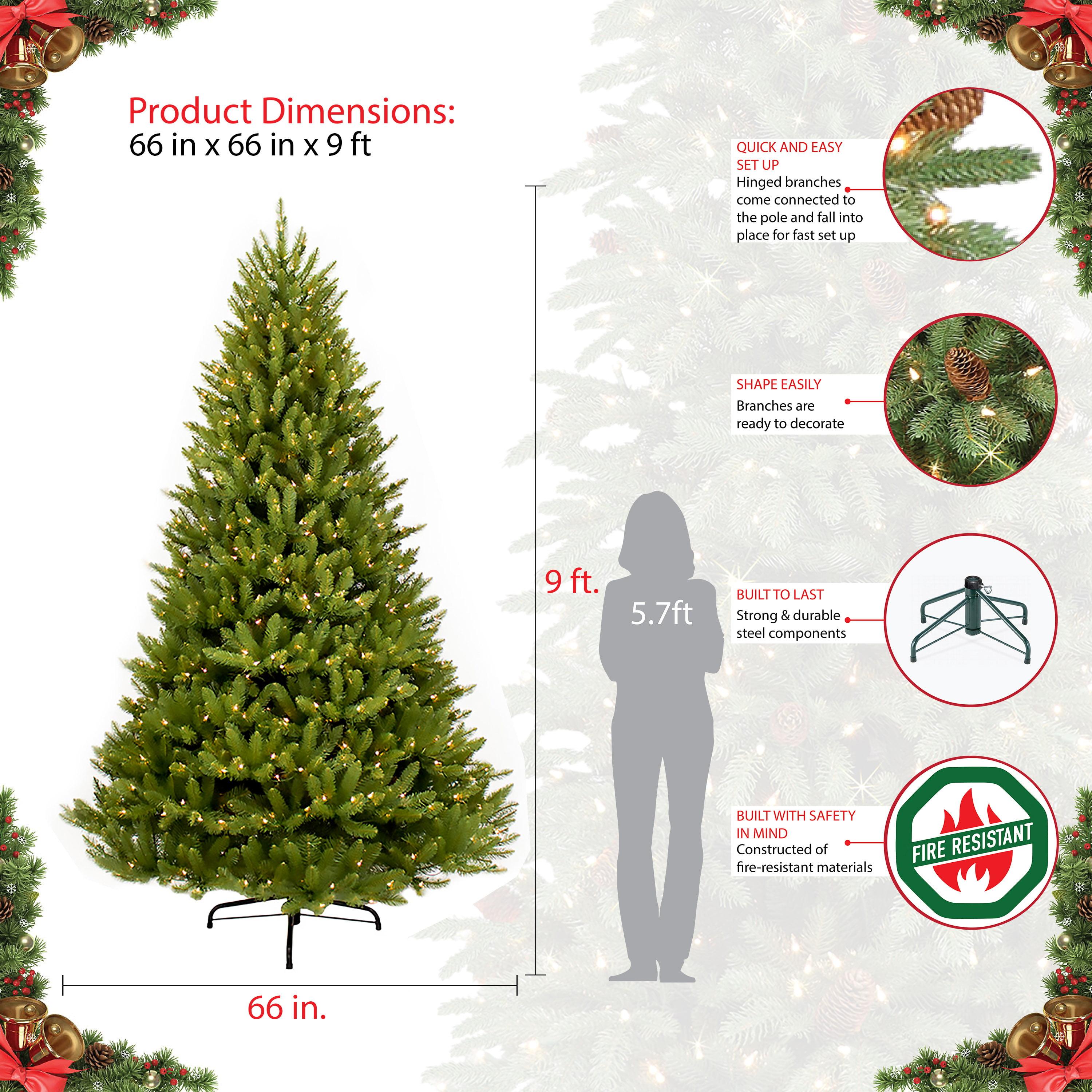 Puleo International 9' Pre-Lit Fraser Fir Artificial Christmas Tree with 1000 Clear UL Listed Lights