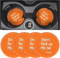 8sanlione Car Cup Coaster, 4Pcs 2.75 Inch Auto Cup Holder Insert Coasters, Anti-Slip Waterproof Embedded Drink Mat, Automotive Interior Accessories for Men and Women (D Orange/4PCS)