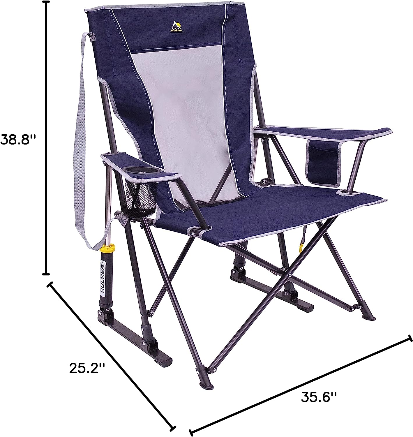 GCI Outdoor Comfort Pro Rocker Collapsible Rocking Chair &amp; Outdoor Camping Chair, Indigo