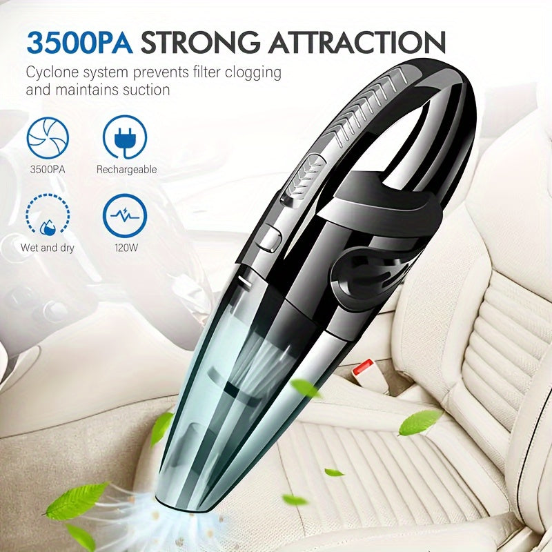 Handheld Vacuum Cleaner, Cordless Rechargeable Lightweight Portable Mini Hand Vac With Powerful Cyclonic Suction For Wet Dry Car Pet Hair Home Use