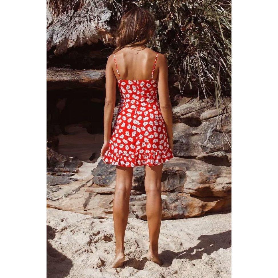 floral printed sleeveless mini dress