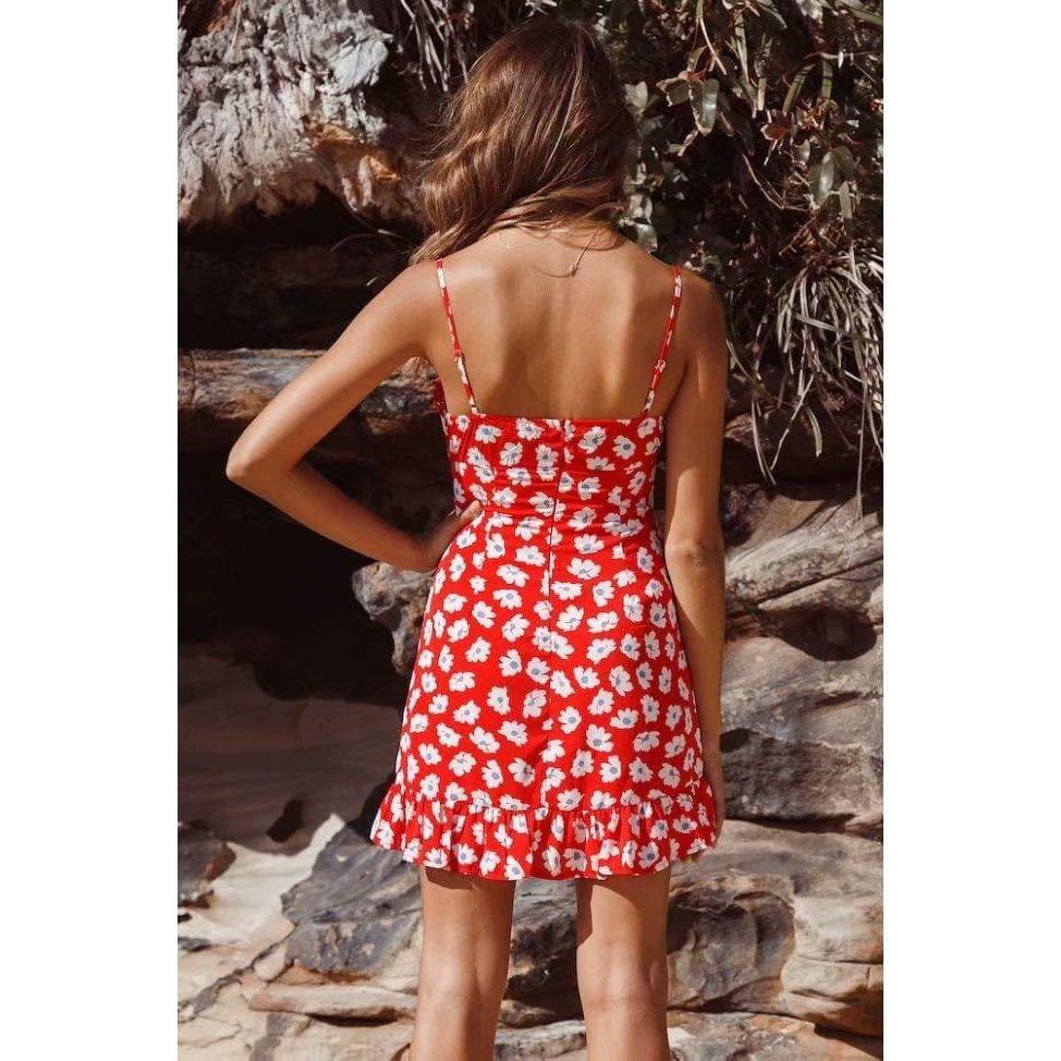 floral printed sleeveless mini dress