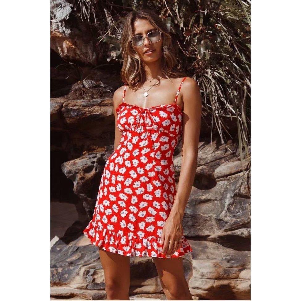 floral printed sleeveless mini dress