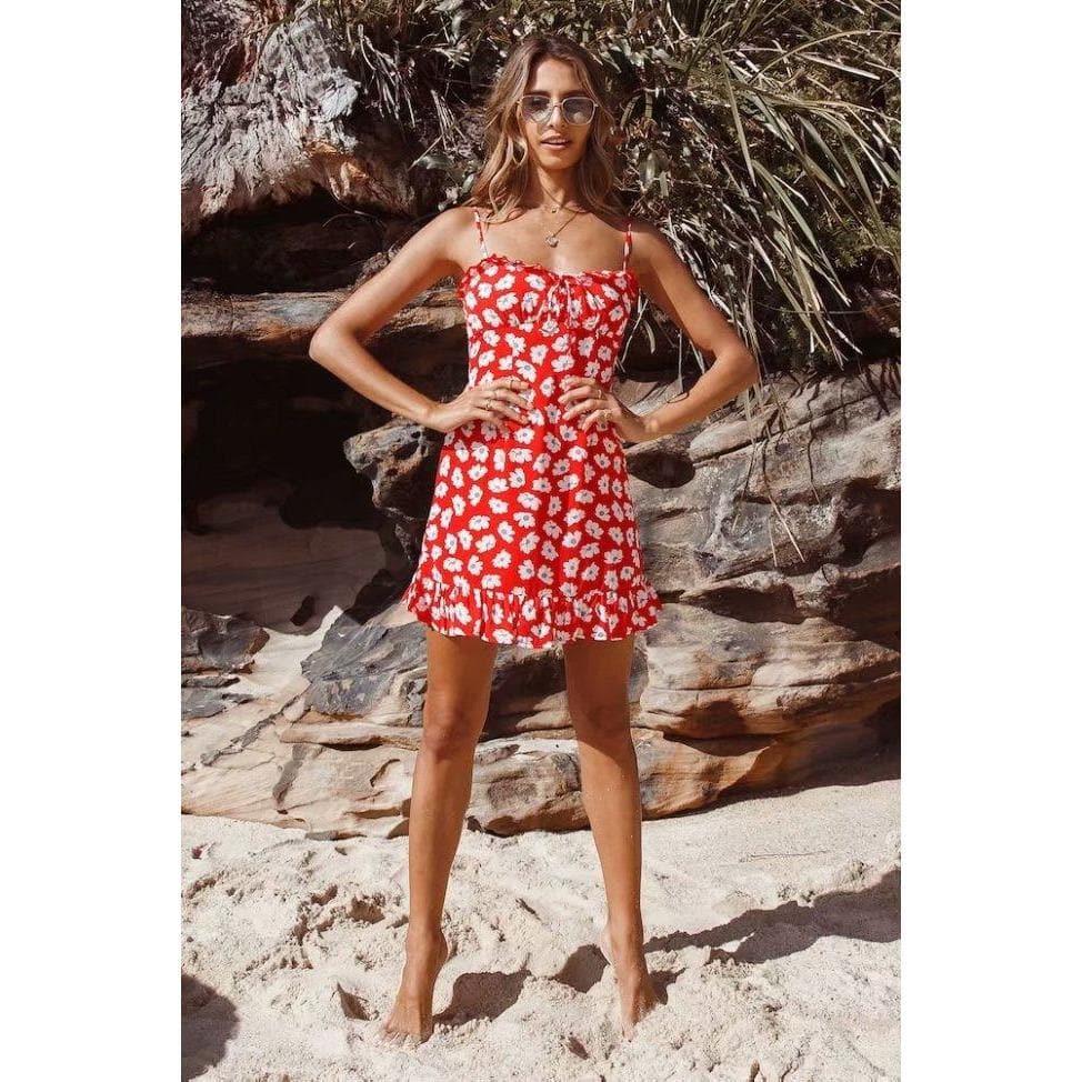 floral printed sleeveless mini dress