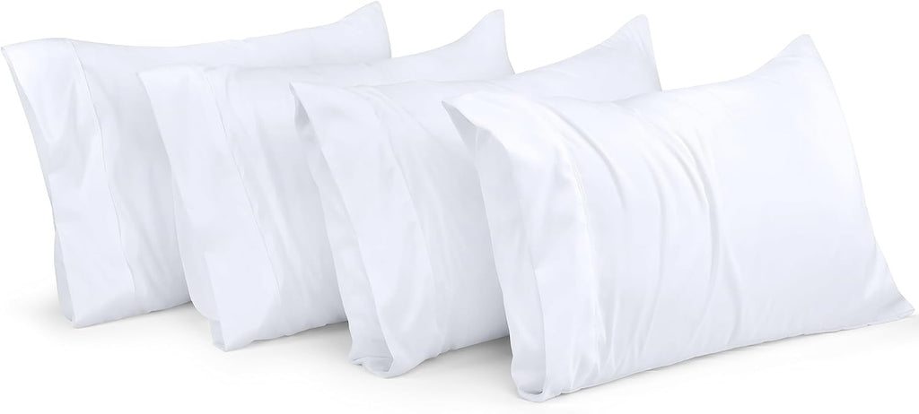 Utopia Bedding Queen Pillowcases - 4 Pack - Envelope Closure - Soft Brushed Microfiber Fabric - Shrinkage and Fade Resistant Pillow Covers Queen Size 20 X 30 Inches (Queen, White)