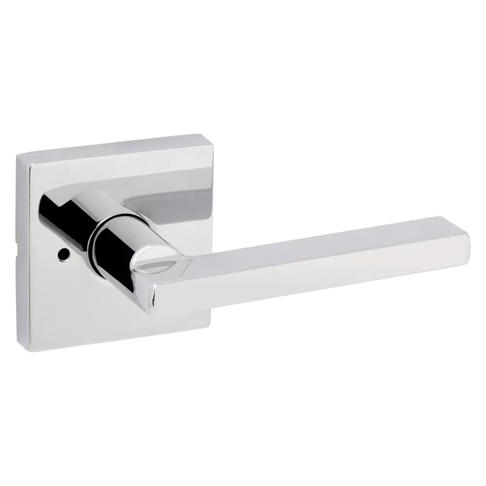 Halifax Square Polished Chrome Privacy Bed/Bath Door Lever