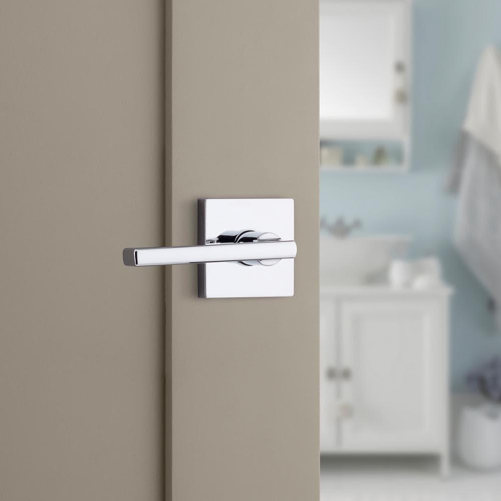 Halifax Square Polished Chrome Privacy Bed/Bath Door Lever