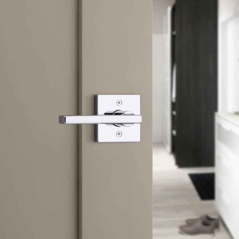 Halifax Square Polished Chrome Privacy Bed/Bath Door Lever