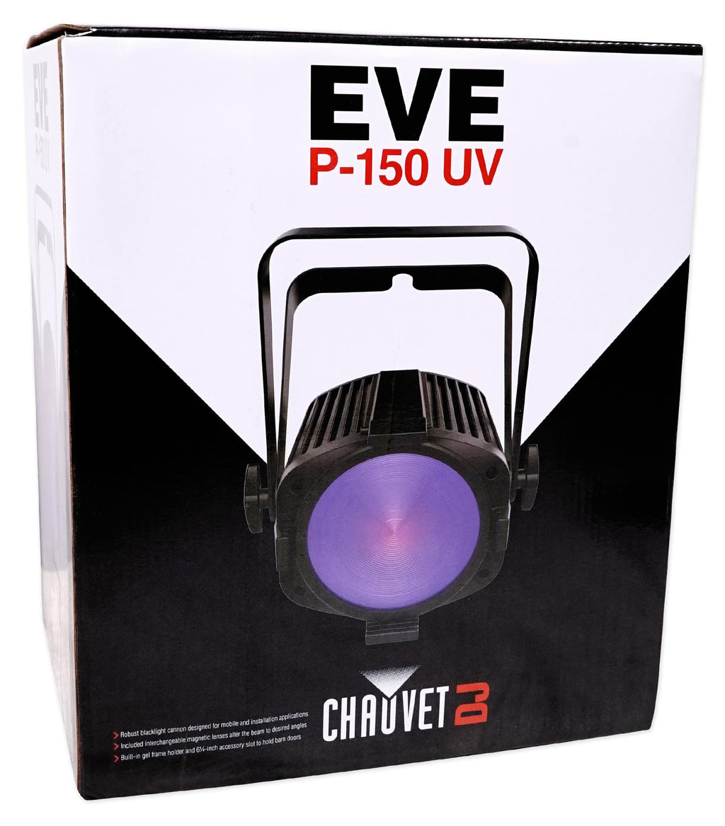 (2) Chauvet DJ EVE P-150 UV DMX Black Light StaCannons+LED Fogger+Fluid