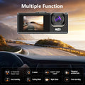 Camera FHD 1080P 3-Channel Dash Camera Front And Rear Inside Dash IR Night Vision Loop Recording G-Sensor Car DVR Camera With 2-Inch IPS Screen 3 Cameras