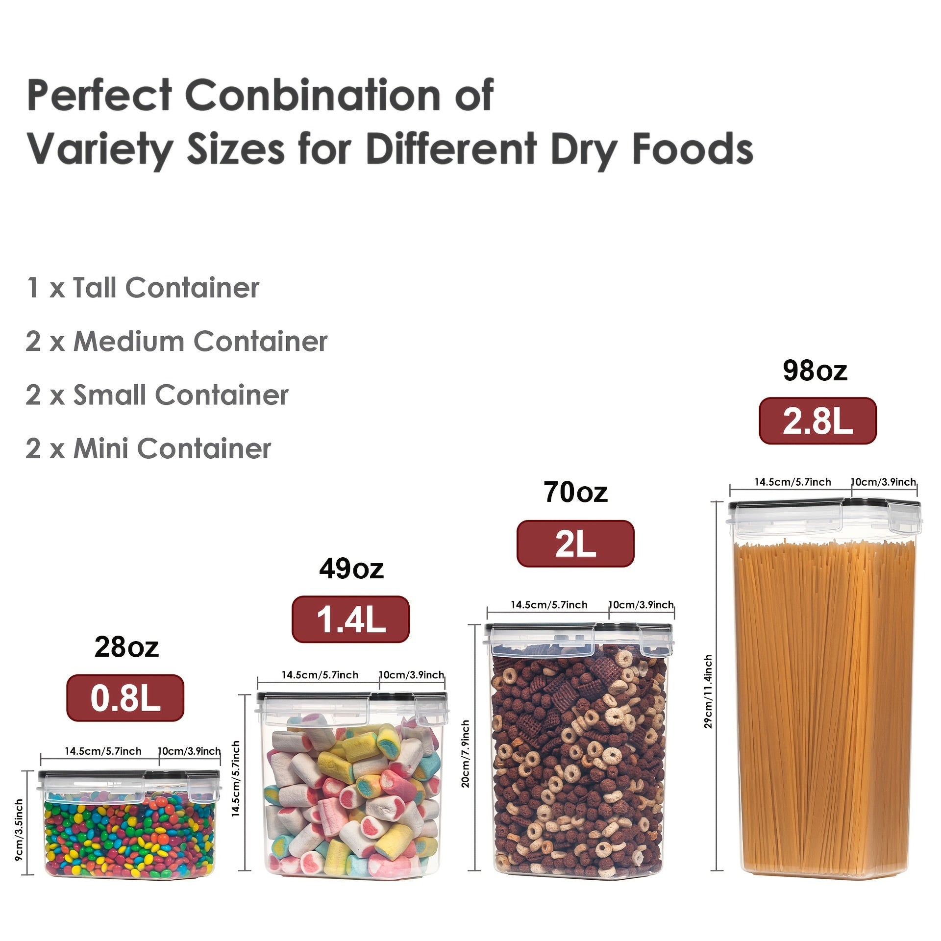 3/4/7pcs Plastic Airtight Food Containers For Kitchen Organization With Lids, 24 Labels, 1 Marker For Cereal And Flour StoraContainers PP Material