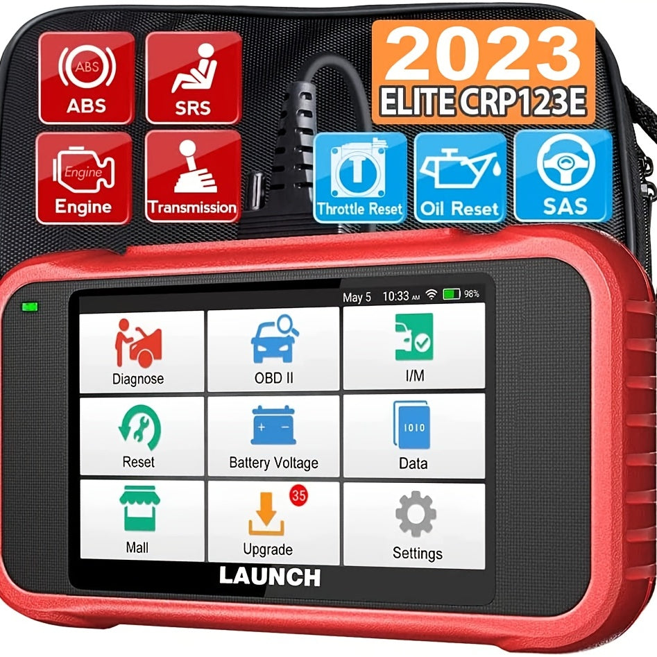 LAUNCH CRP123E OBD2 Scanner - ENG/ABS/SRS/AT Diagnostic Scan Tool With Oil/Throttle Reset/SAS Reset,Battery Test,AutoVIN,Car Code Reader For All Cars