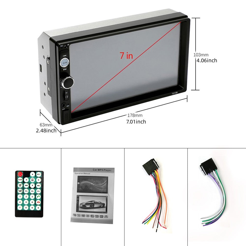 2 Din 7 Inch Car Stereo Touch Screen Multimedia MP5 Radio