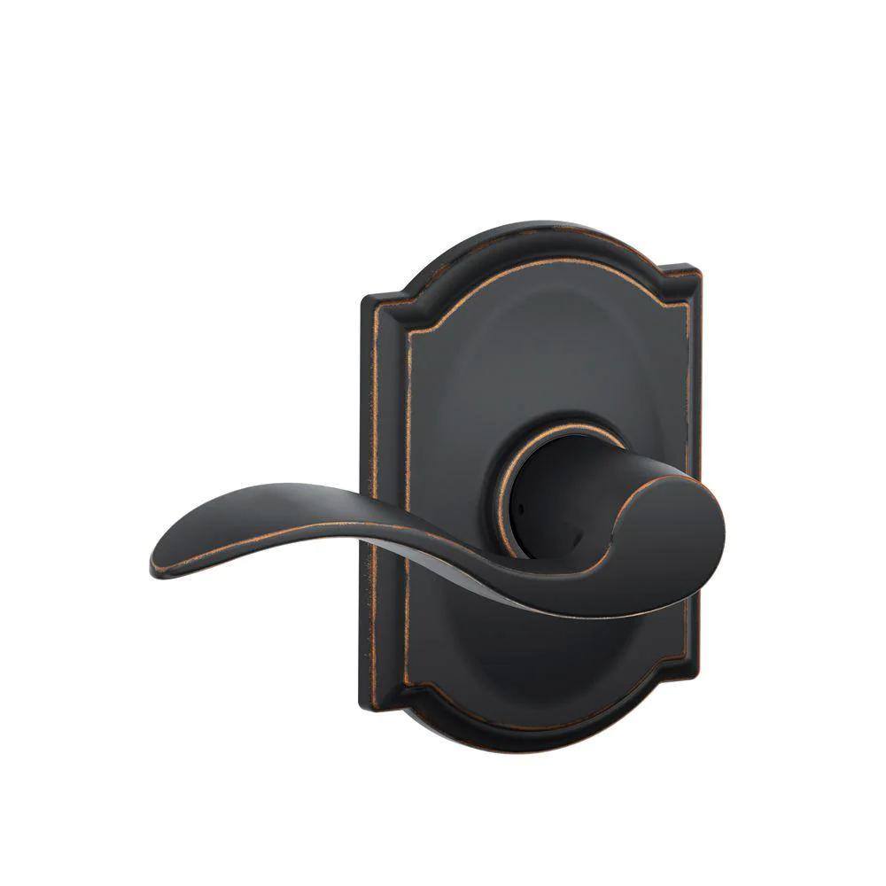 Accent Aged Bronze PassaHall/Closet Door Lever with Camelot Trim