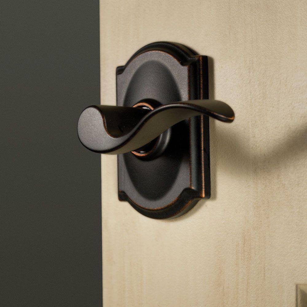 Accent Aged Bronze PassaHall/Closet Door Lever with Camelot Trim
