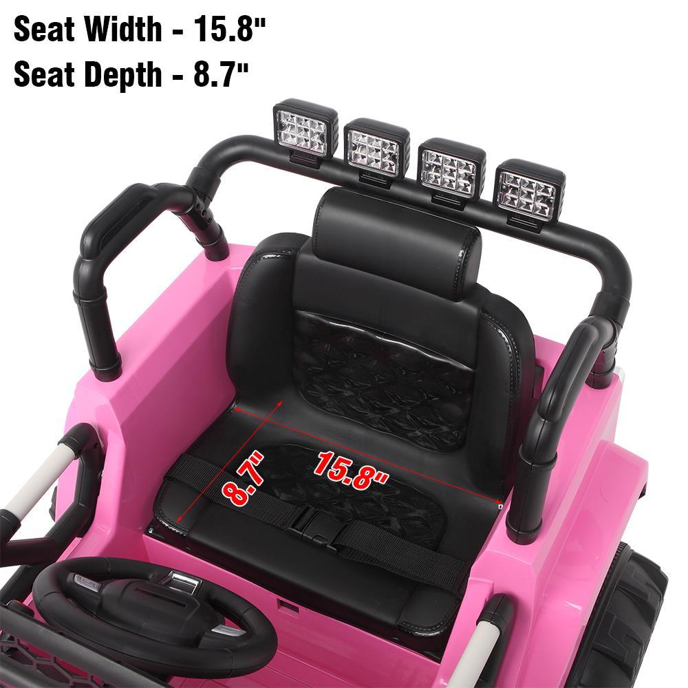 Ktaxon Kids Ride On Car Electric Double Drive 12V Battery Motorized Vehicles Children's Best Toy Car Safe w/ Remote Control, 3 Speeds, MP3 Player, AUX/ USB / TF Cards, Seat Belts, LED Lights - Pink