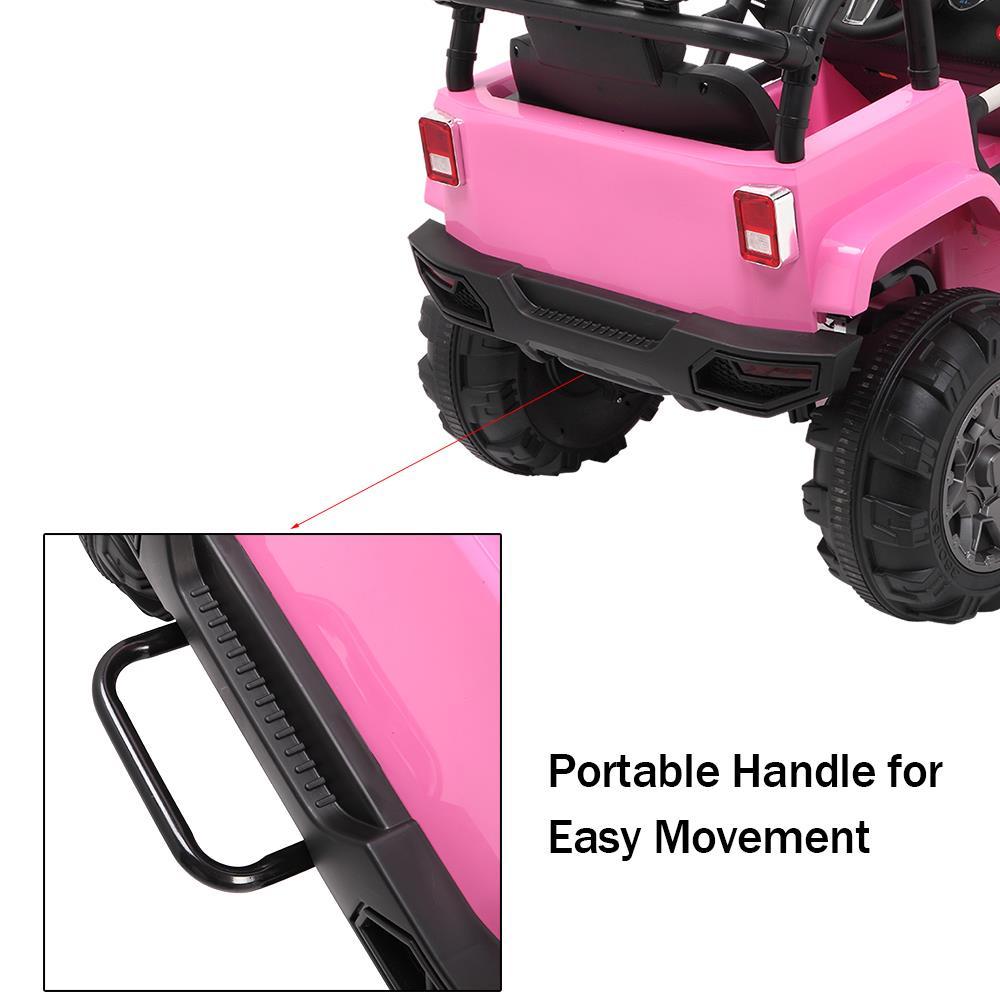 Ktaxon Kids Ride On Car Electric Double Drive 12V Battery Motorized Vehicles Children's Best Toy Car Safe w/ Remote Control, 3 Speeds, MP3 Player, AUX/ USB / TF Cards, Seat Belts, LED Lights - Pink
