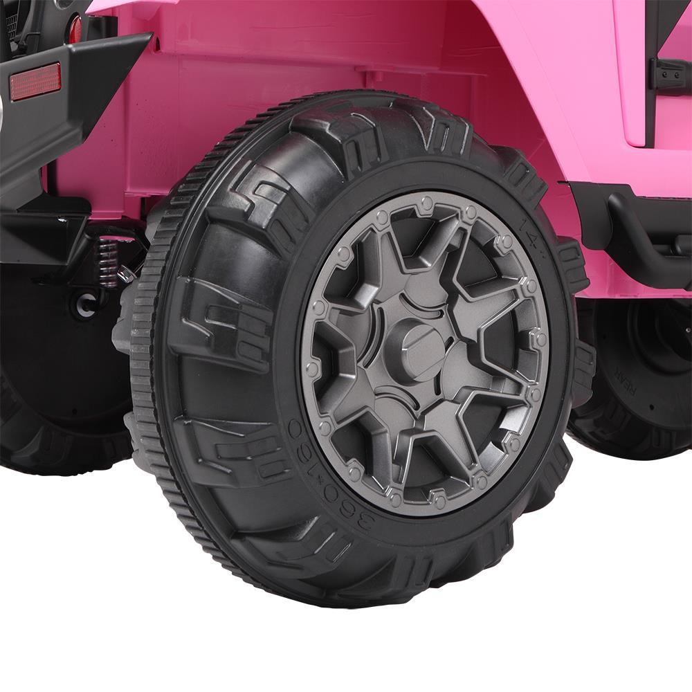 Ktaxon Kids Ride On Car Electric Double Drive 12V Battery Motorized Vehicles Children's Best Toy Car Safe w/ Remote Control, 3 Speeds, MP3 Player, AUX/ USB / TF Cards, Seat Belts, LED Lights - Pink