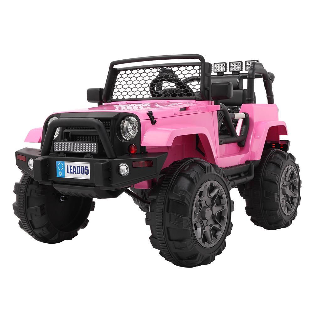 Ktaxon Kids Ride On Car Electric Double Drive 12V Battery Motorized Vehicles Children's Best Toy Car Safe w/ Remote Control, 3 Speeds, MP3 Player, AUX/ USB / TF Cards, Seat Belts, LED Lights - Pink