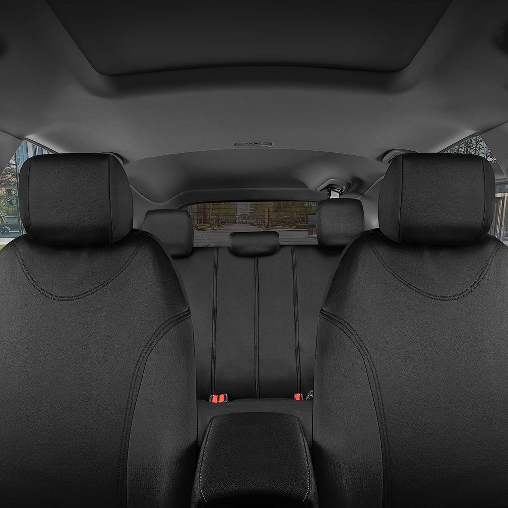 BDK UltraSleek Car Seat Covers, Universal Fit Car Seat Cover Set, Ideal Seat Covers for Cars Trucks SUV, Includes Seat Covers for Front Seats and Rear Bench Seat, Automotive Interior Covers (Black)