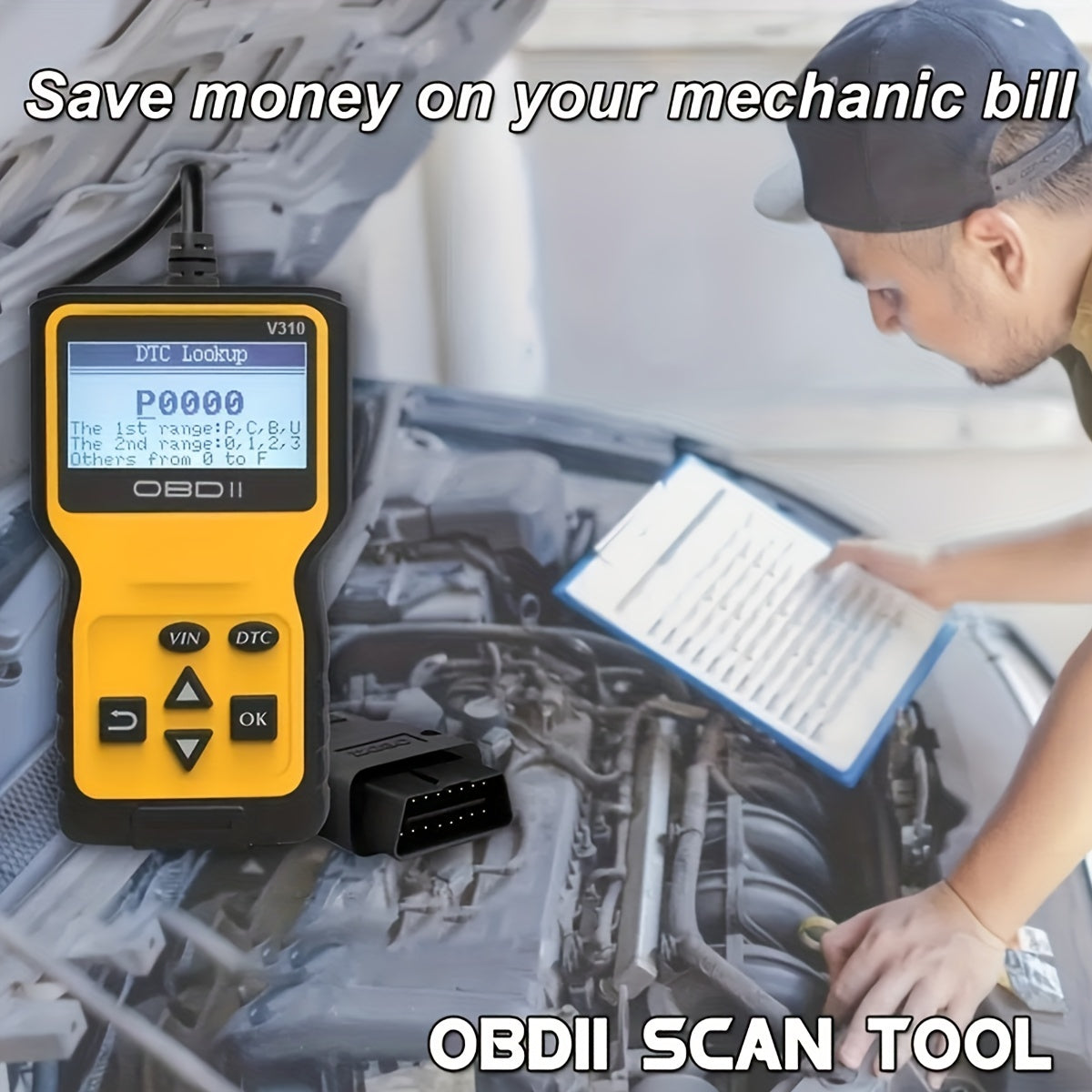 Car OBD2 Scanner,  Code Reader Engine Fault Code Reader Scanner Diagnostic Scan Tool For All OBD II Protocol Cars Since 1996