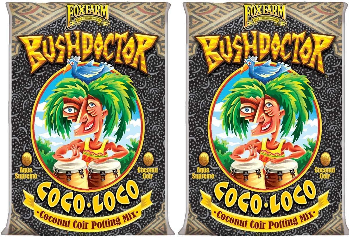FoxFarm FX14100 Bush Doctor Coco Loco Plant Garden Indoor/Outdoor Potting Soil Mix for Plants, 2 Cubic Feet (2 Pack)