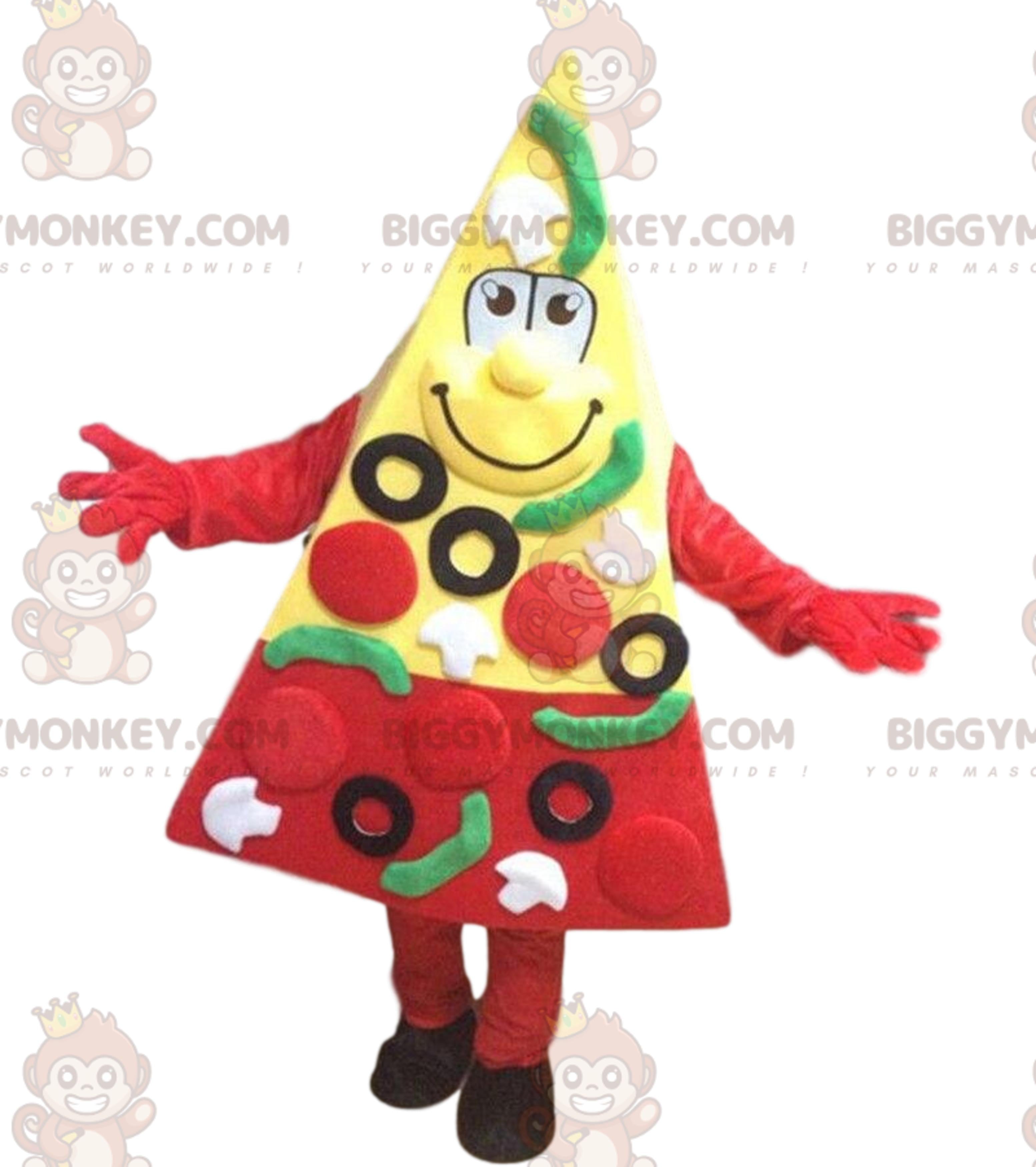 Giant pizza slice BIGGYMONKEYmascot costume, pizzeria costume