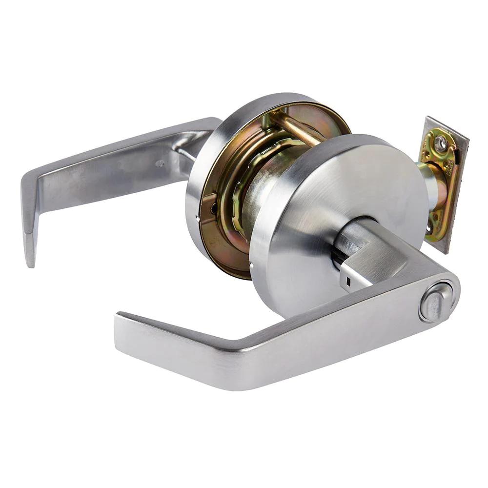 Commercial 2-3/4 in. Satin Chrome Heavy-Duty Keyed Entry Door Lever