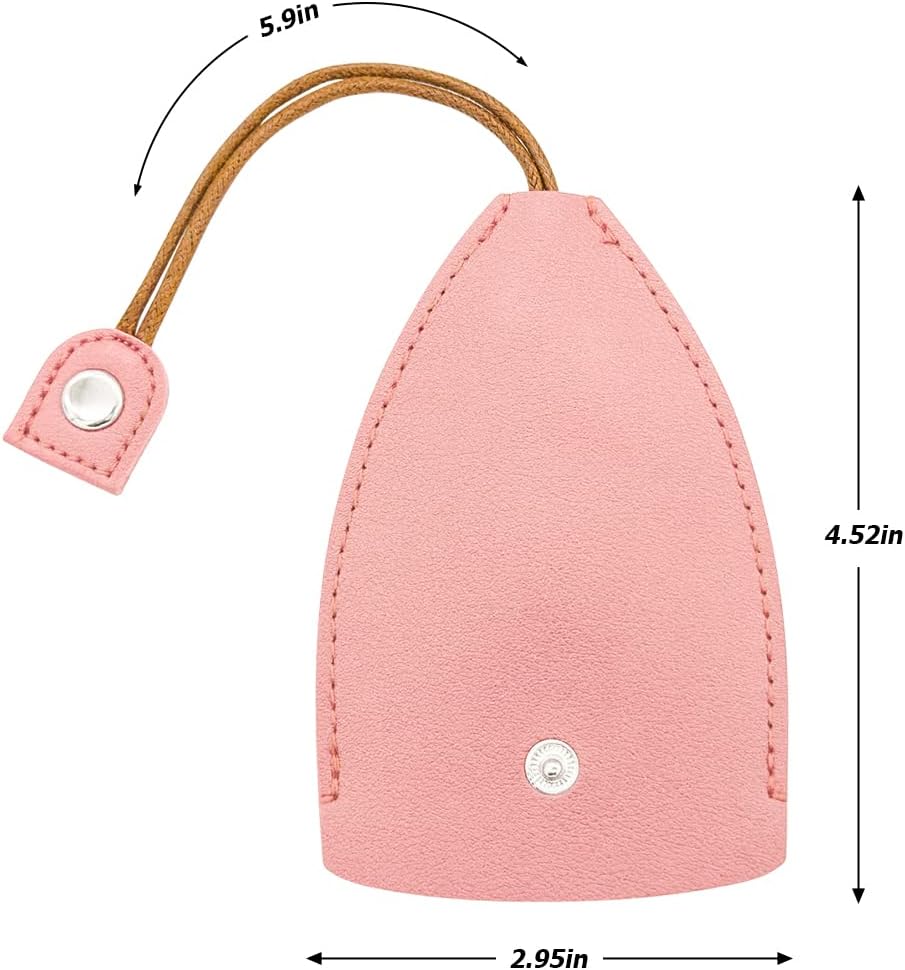 Car Key Case, 2PCS Creative Pull-Out Key Sleeve Keychain Bags, PU Leather Large-Capacity Protective Key Holder Hook (Pink)