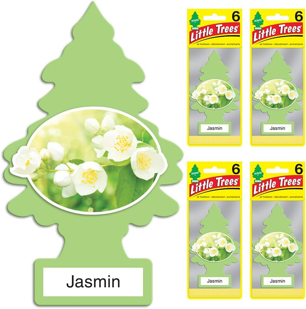 LITTLE TREES Air Fresheners Car Air Freshener. Hanging Tree Provides Long Lasting Scent for Auto or Home. Jasmin, 24 Air Fresheners