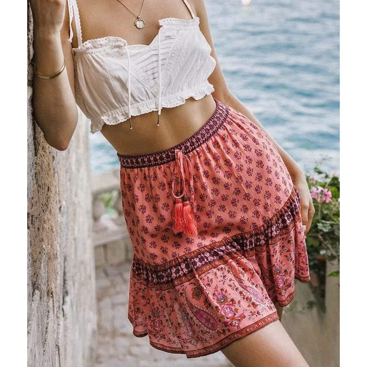 tassel chic mini skirt