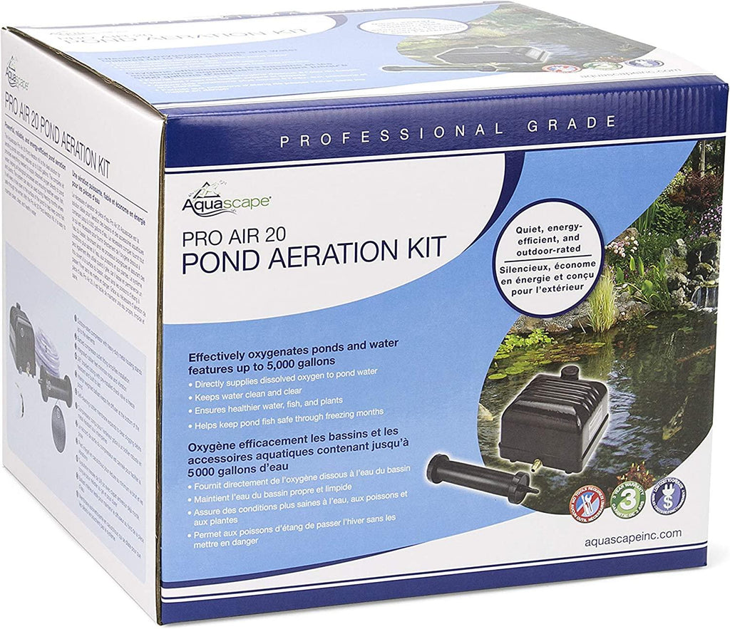 Aquascape Pro Air 20 Pond Aerator and Aeration Kit with Tubing and Self-Cleaning Diffuser, Out-door Rated| 61009