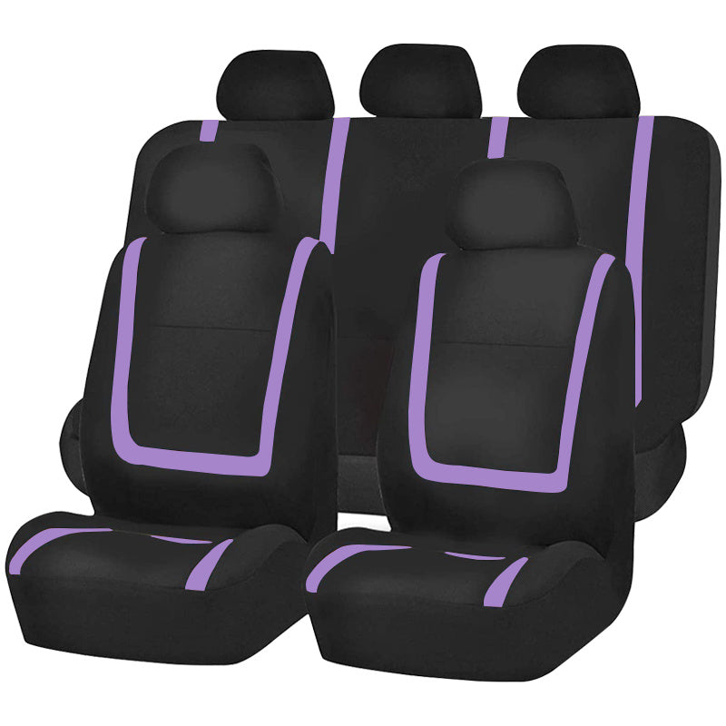 Car Seat Covers Full Set, Polyester Gray Purple Black Blue Red Purple Car Seat Cushion Universal Car Seat Protector Car Decoration Airbag Safe