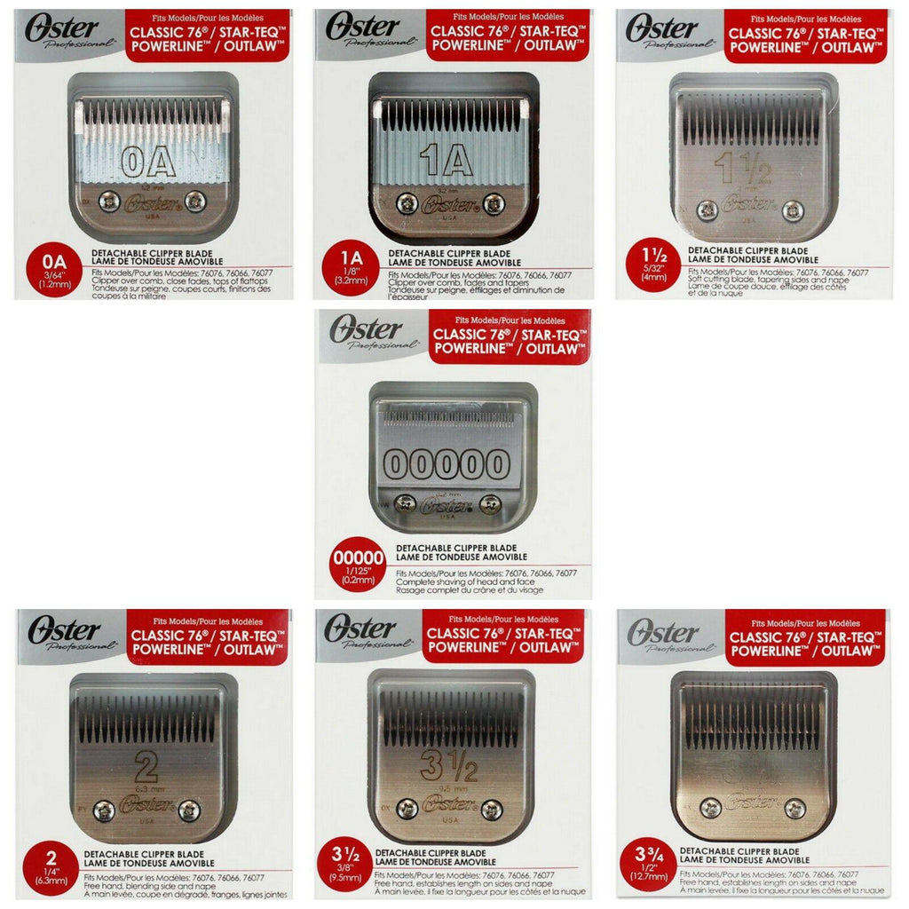 Oster 76 Clipper Replacement Blades Power Pack! 7 Blades! Best Selling Blades!