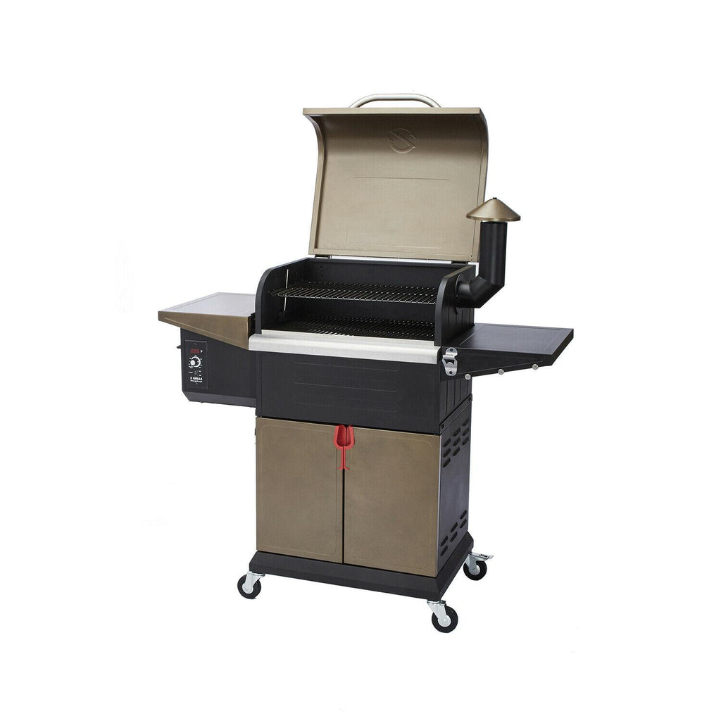 ZPG-L600D 8 in 1 BBQ Pellet Grill Smoker w/ Digital Temp Control Bronze