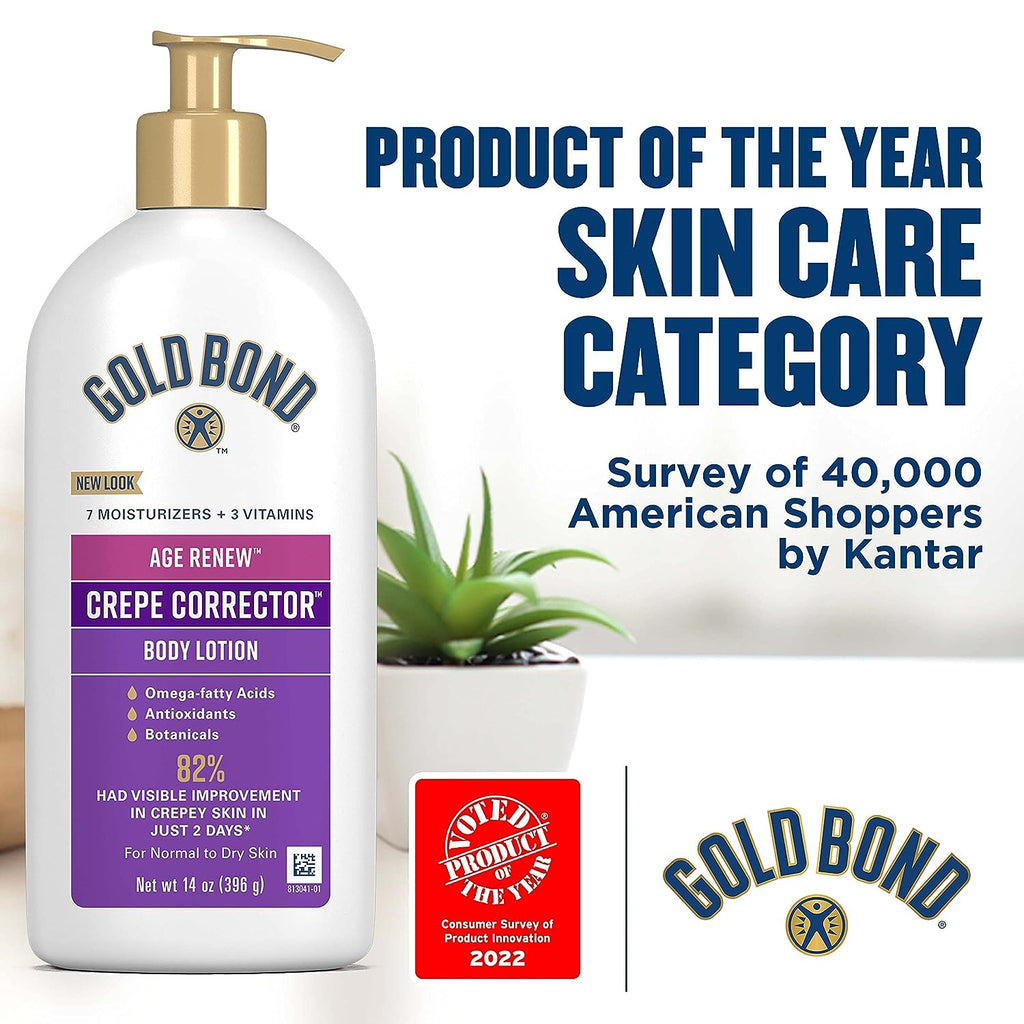 Gold Bond Age Renew Crepe Corrector Body Lotion, Replenishing &amp; Smoothing Formula, 14 oz.